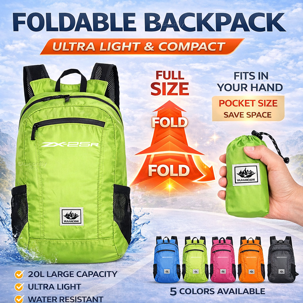Foldable Backpack Small - 20L Foldable Motorcycle Backpack For Kawasaki