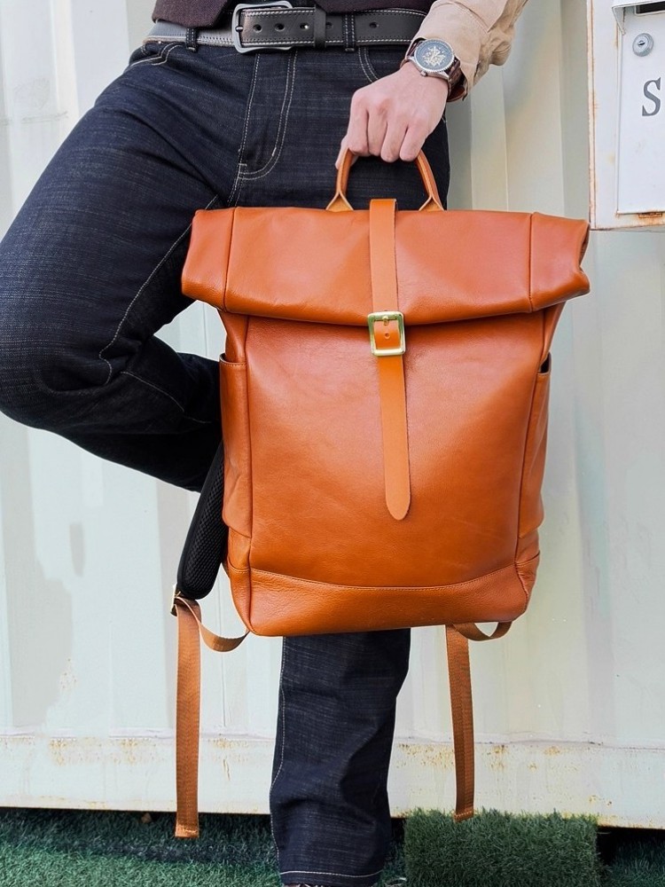 Large Capacity Mens Genuine Le - Leather Backpack Vintage のレビューと価格
