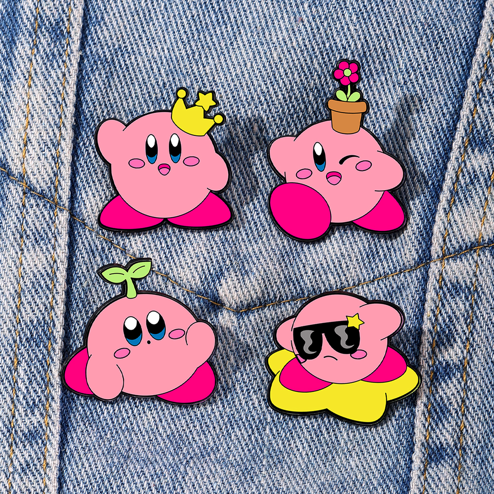 4pcs Kirby Enamel Lapel Pins S - Fashion Backpack Women のレビューと価格
