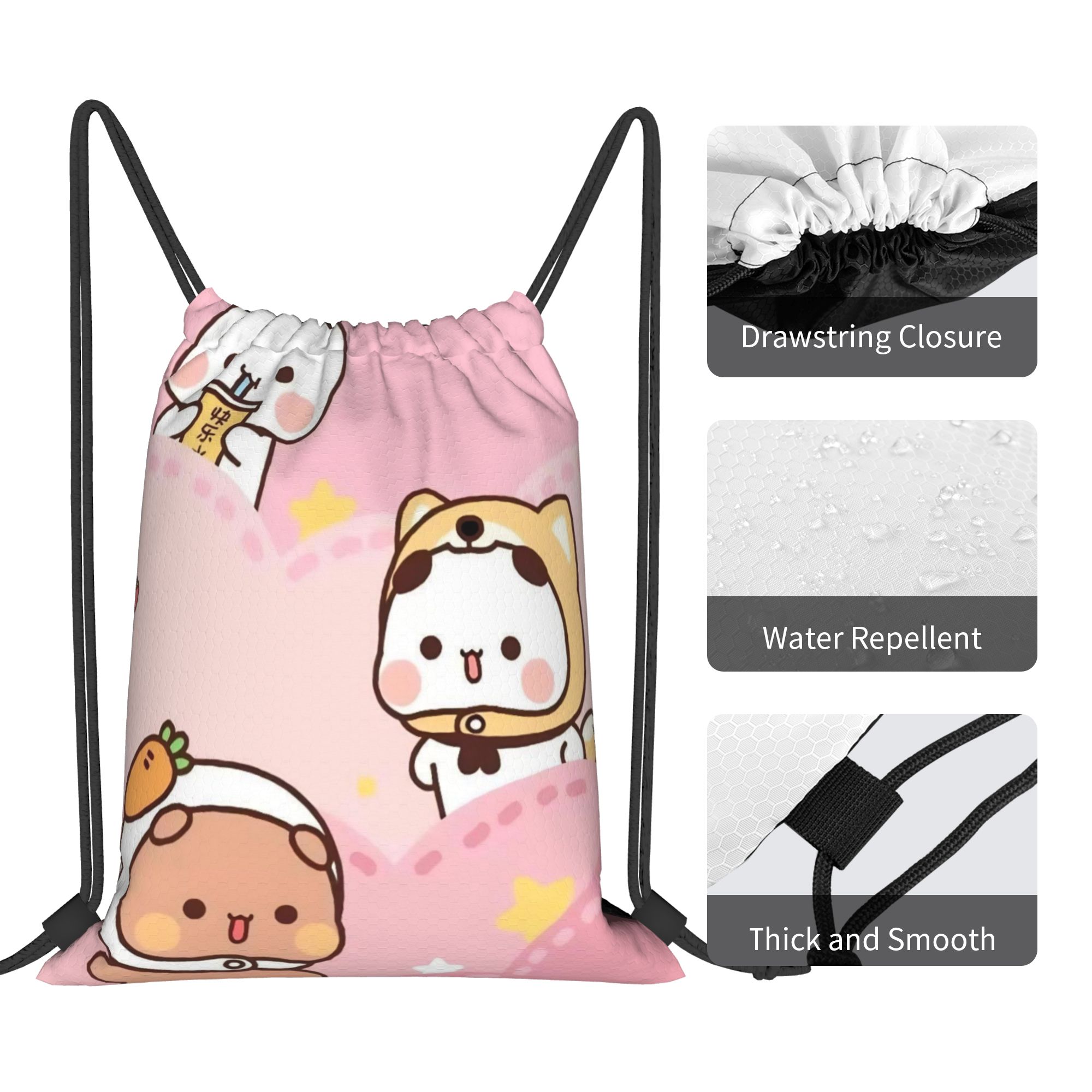 Cartoon Panda Bubu Dudu Drawst - Drawstring Gym Bag のレビューと価格