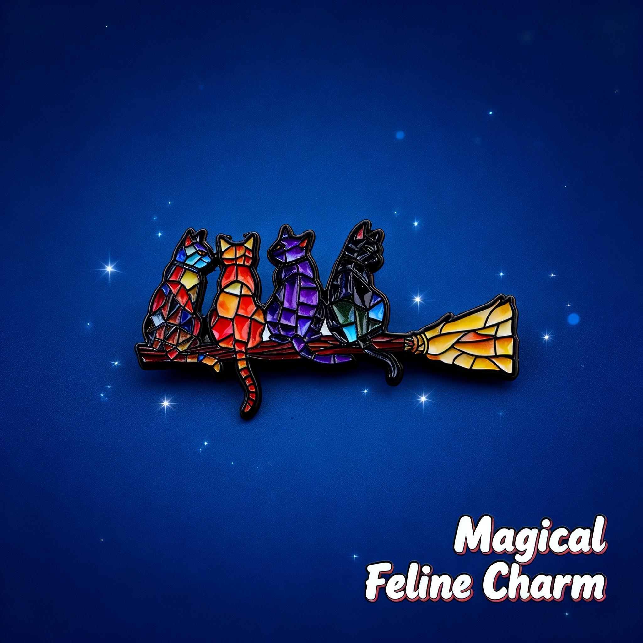 Colorful Cat Enamel Pin Witch  - Fashion Backpack Women のレビューと価格