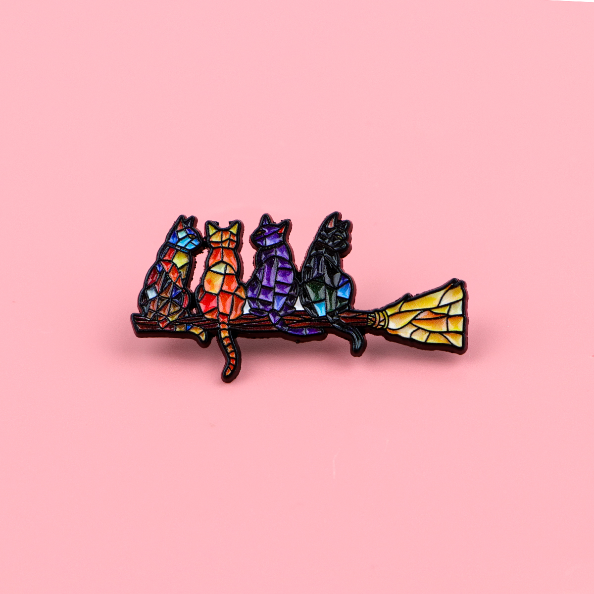 Colorful Cat Enamel Pin Witch  - Fashion Backpack Women のレビューと価格