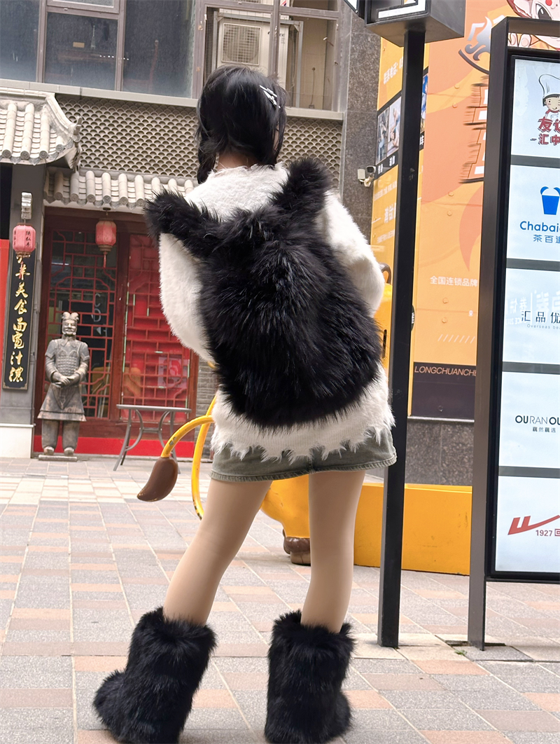 Y2K Faux Fur Leopard Women Bac - Fashion Backpack Women のレビューと価格