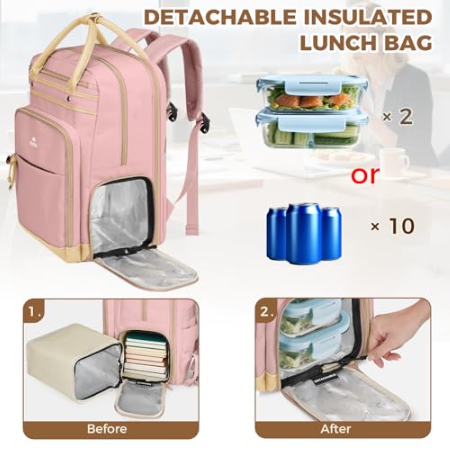 Lunch Backpack for Women, Teac - Laptop Backpack 15.6 のレビューと価格