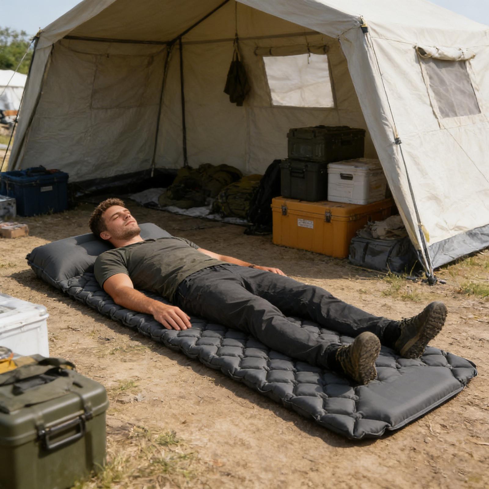 Inflatable Camping Pad Foldabl - Hiking Backpack Waterproof のレビューと価格