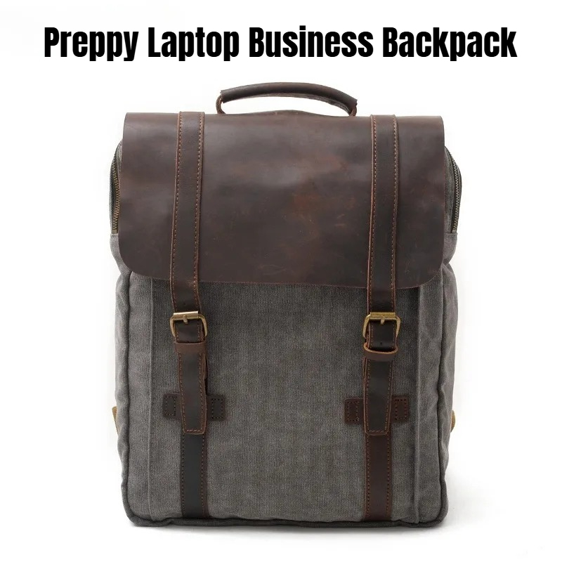 Military Canvas Leather Backpa - Rucksack Military Style のレビューと価格
