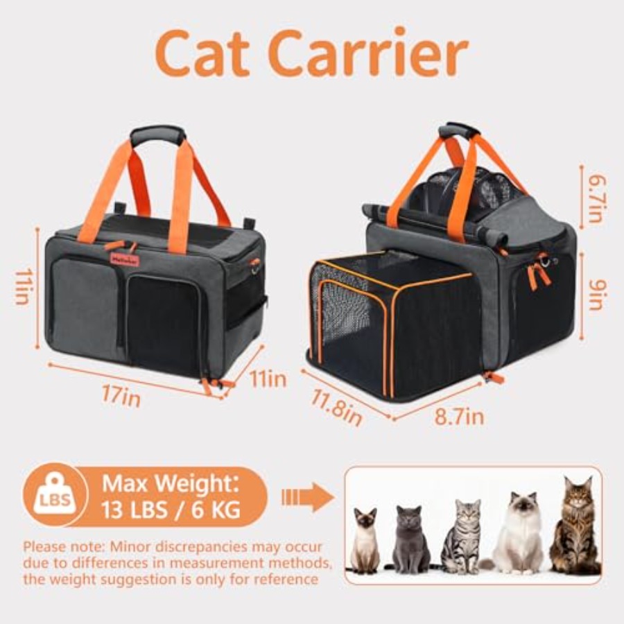 Cat Pet Carrier Soft Sided Bag - Foldable Backpack Small のレビューと価格