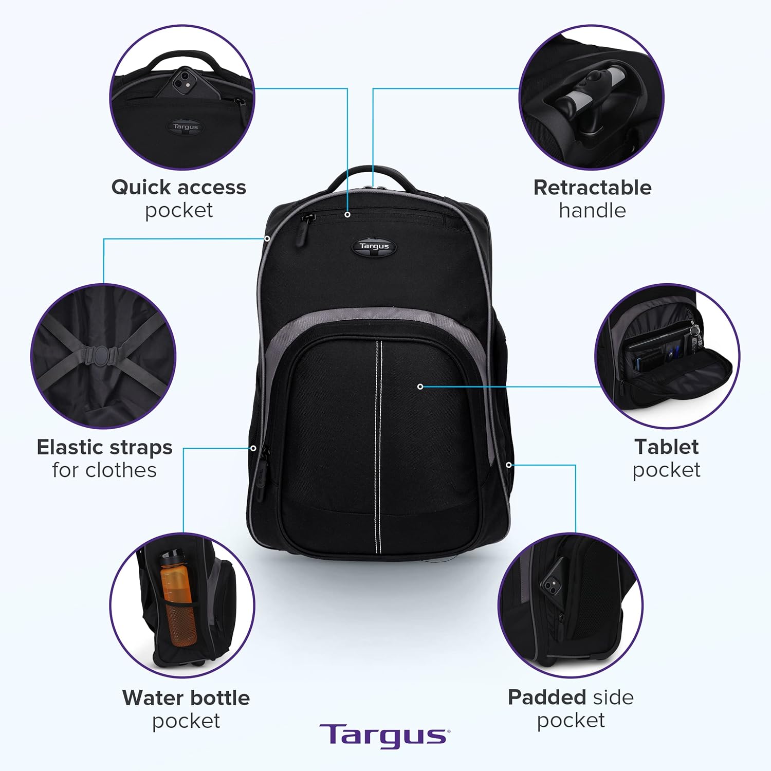 16-Inch Rolling Laptop Backpac - Laptop Sleeve Removable のレビューと価格