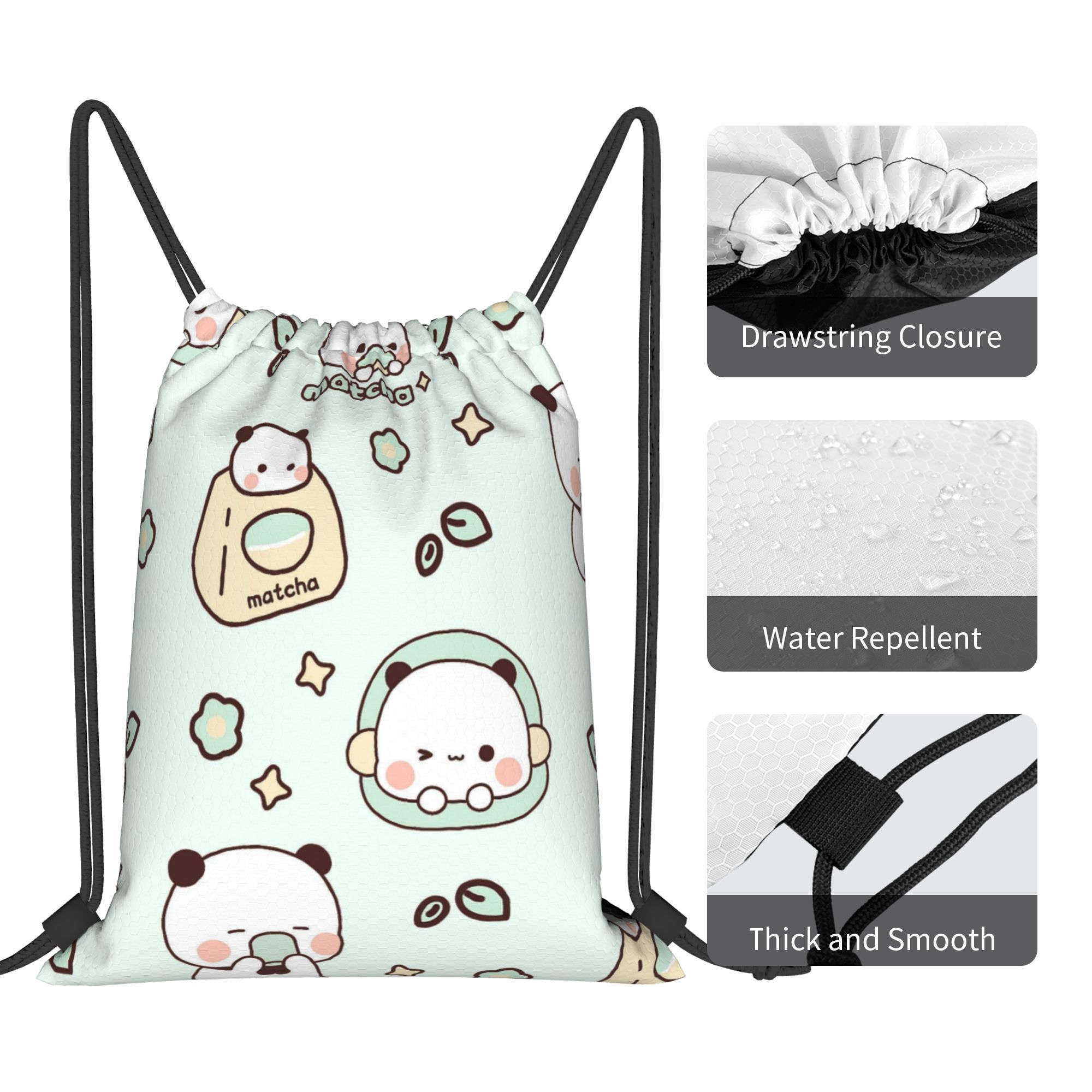 Cartoon Panda Bubu Dudu Drawst - Drawstring Gym Bag のレビューと価格