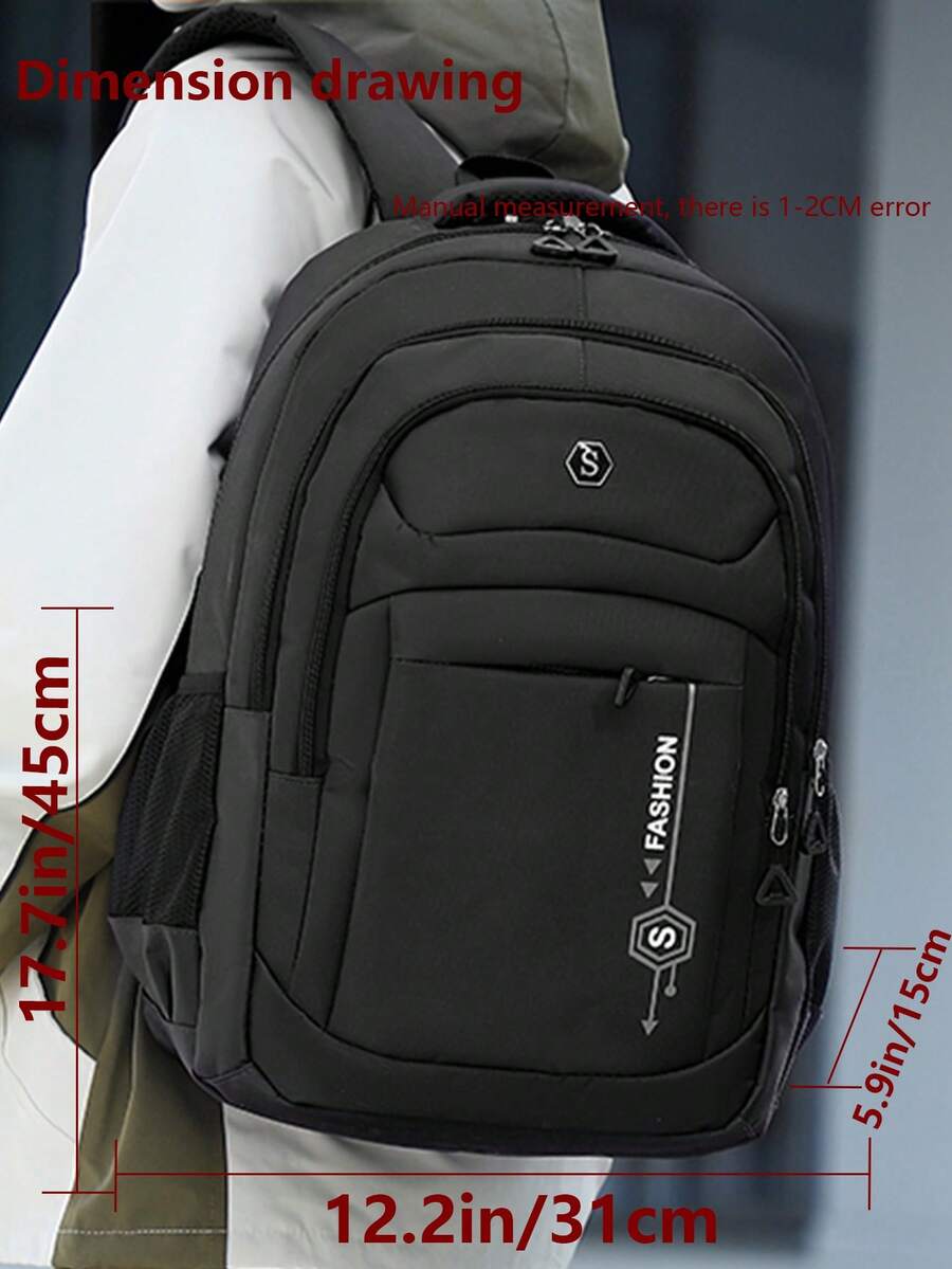 Multi-Compartment Letter Print - Laptop Backpack 15.6 のレビューと価格