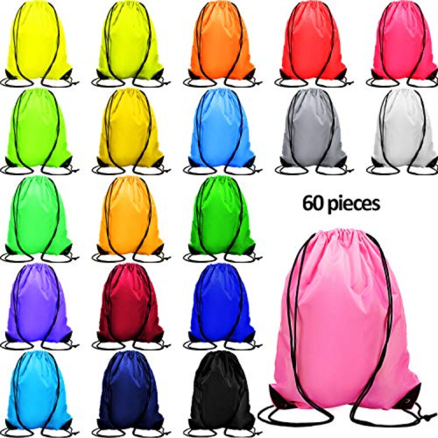 60 Pieces Drawstring Backpack  - Drawstring Gym Bag のレビューと価格