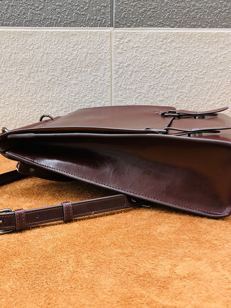 British Style Vintage Cow Spli - Leather Backpack Vintage のレビューと価格