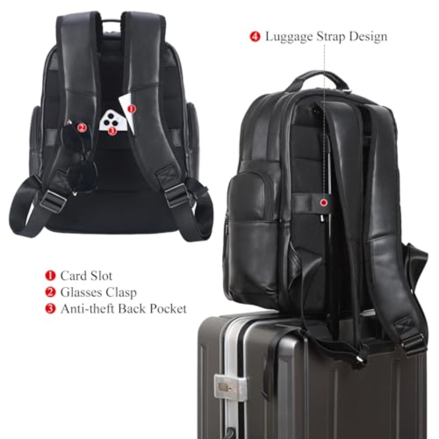 Men's Vintage Leather Backpack - Leather Backpack Vintage のレビューと価格