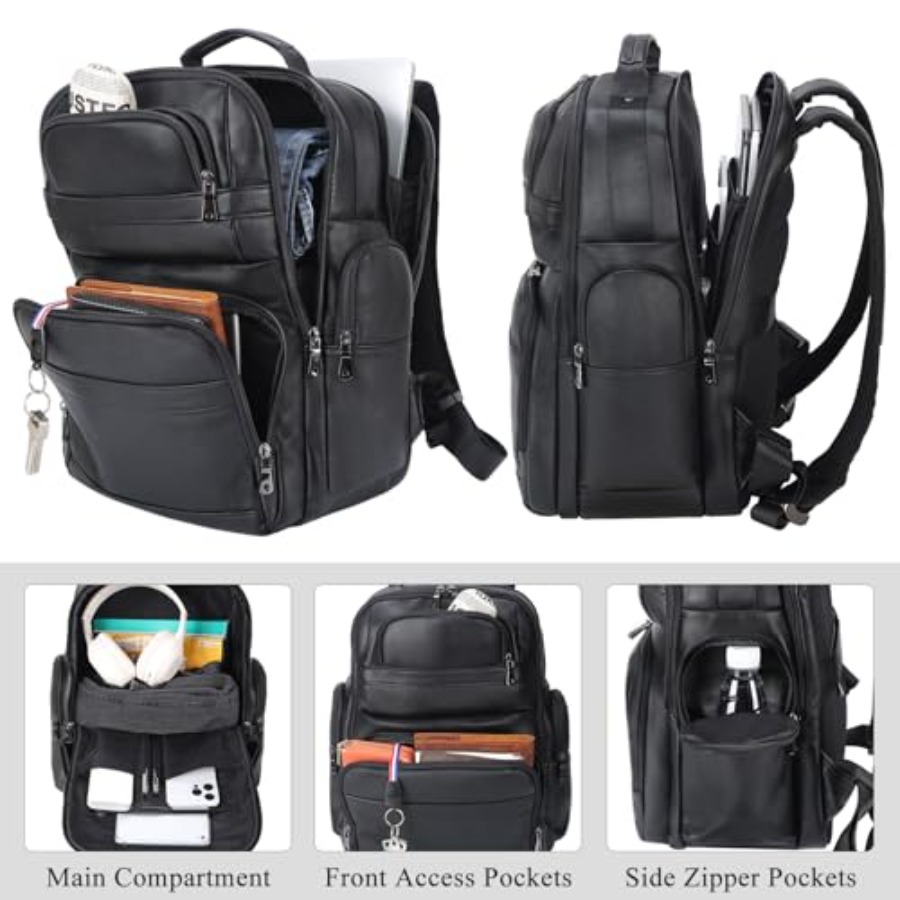 Men's Vintage Leather Backpack - Leather Backpack Vintage のレビューと価格
