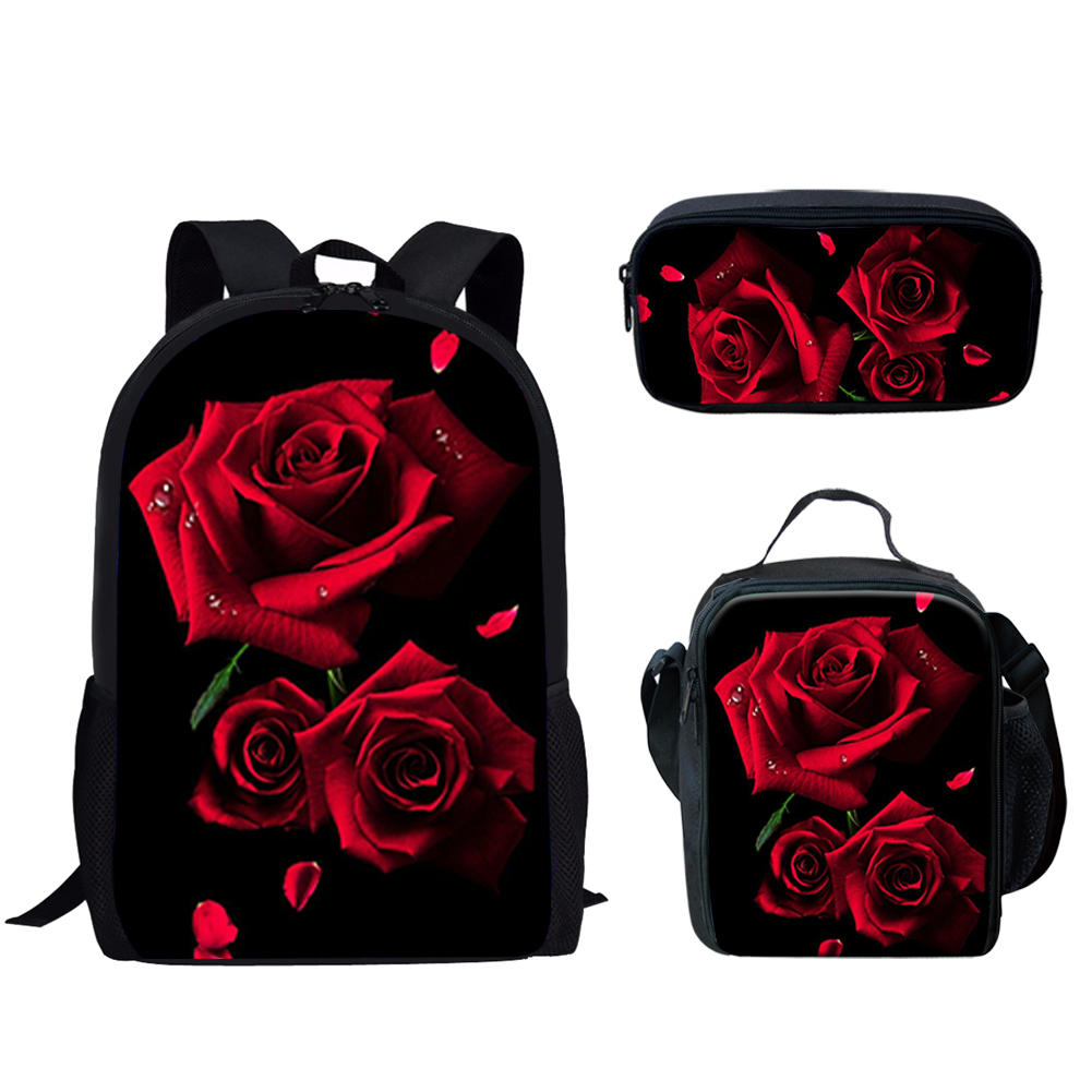 Gothic Red Rose Design Print 3 - School Backpack Teen のレビューと価格