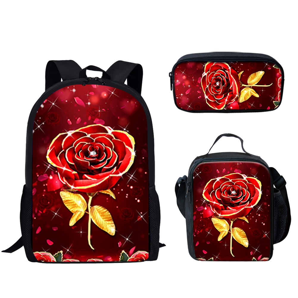 Gothic Red Rose Design Print 3 - School Backpack Teen のレビューと価格