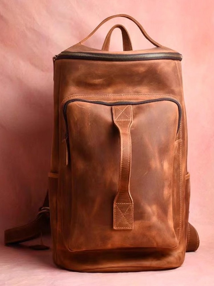 Handmade Mens Large Capacity T - Leather Backpack Vintage のレビューと価格