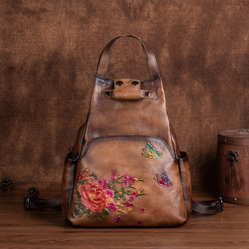 Johnature Genuine Leather Embo - Leather Backpack Vintage のレビューと価格