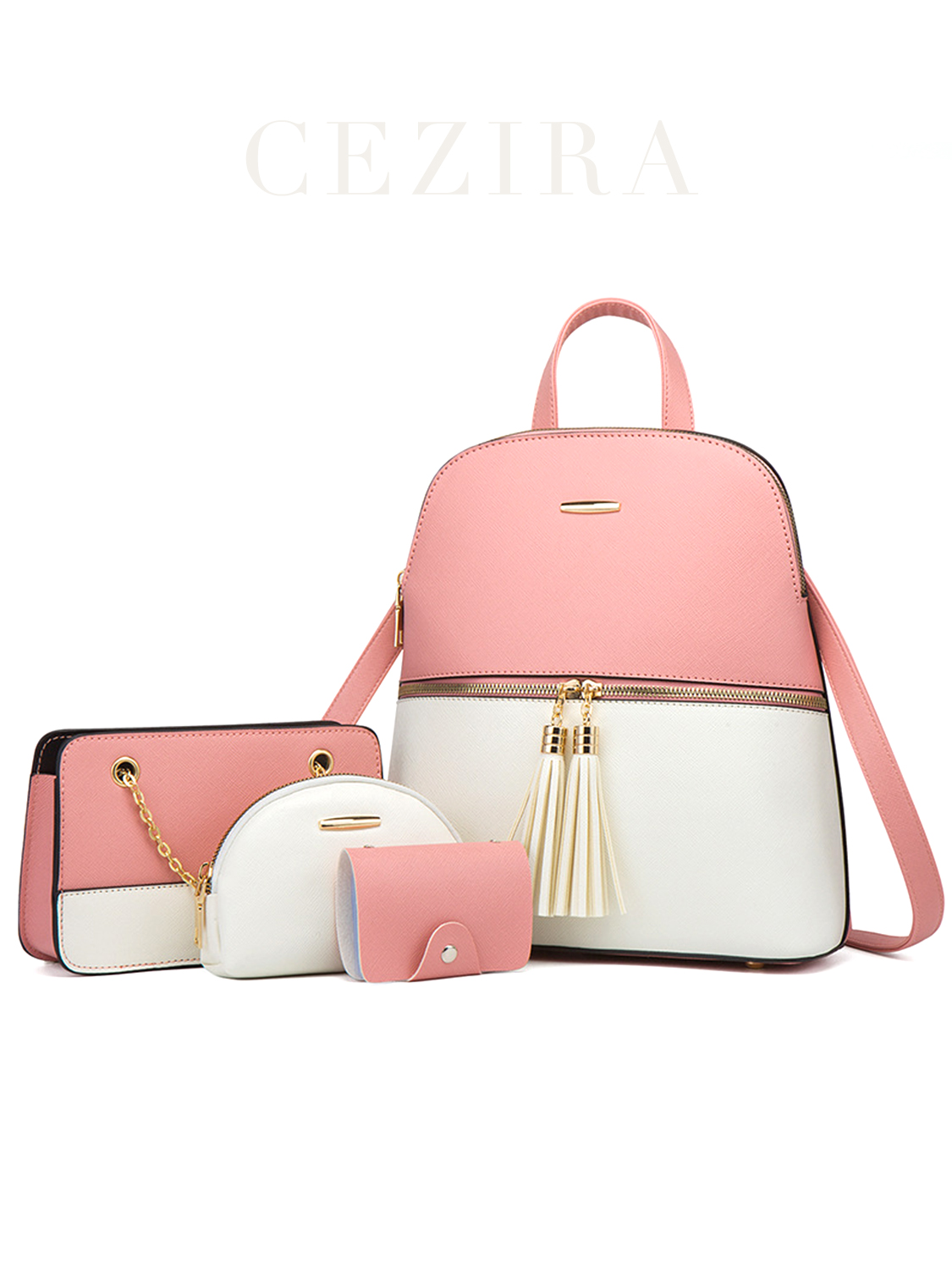4 PCS Bags Set Women's Fashion - Mini Backpack Purse のレビューと価格