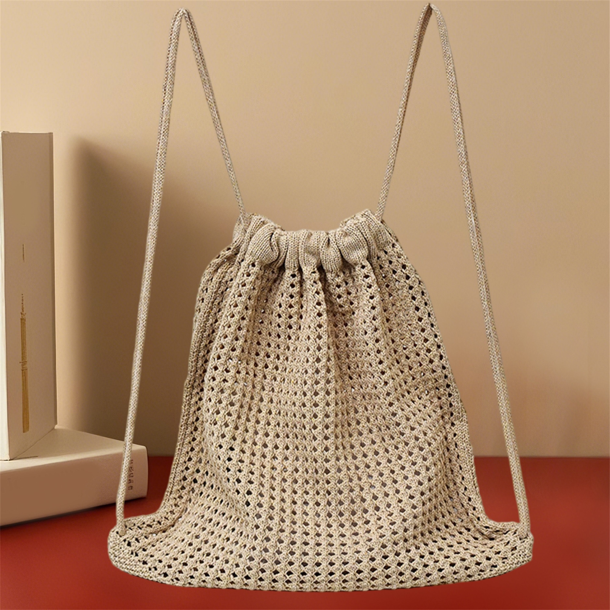 Handmade Crochet Beach Drawstr - Drawstring Gym Bag のレビューと価格