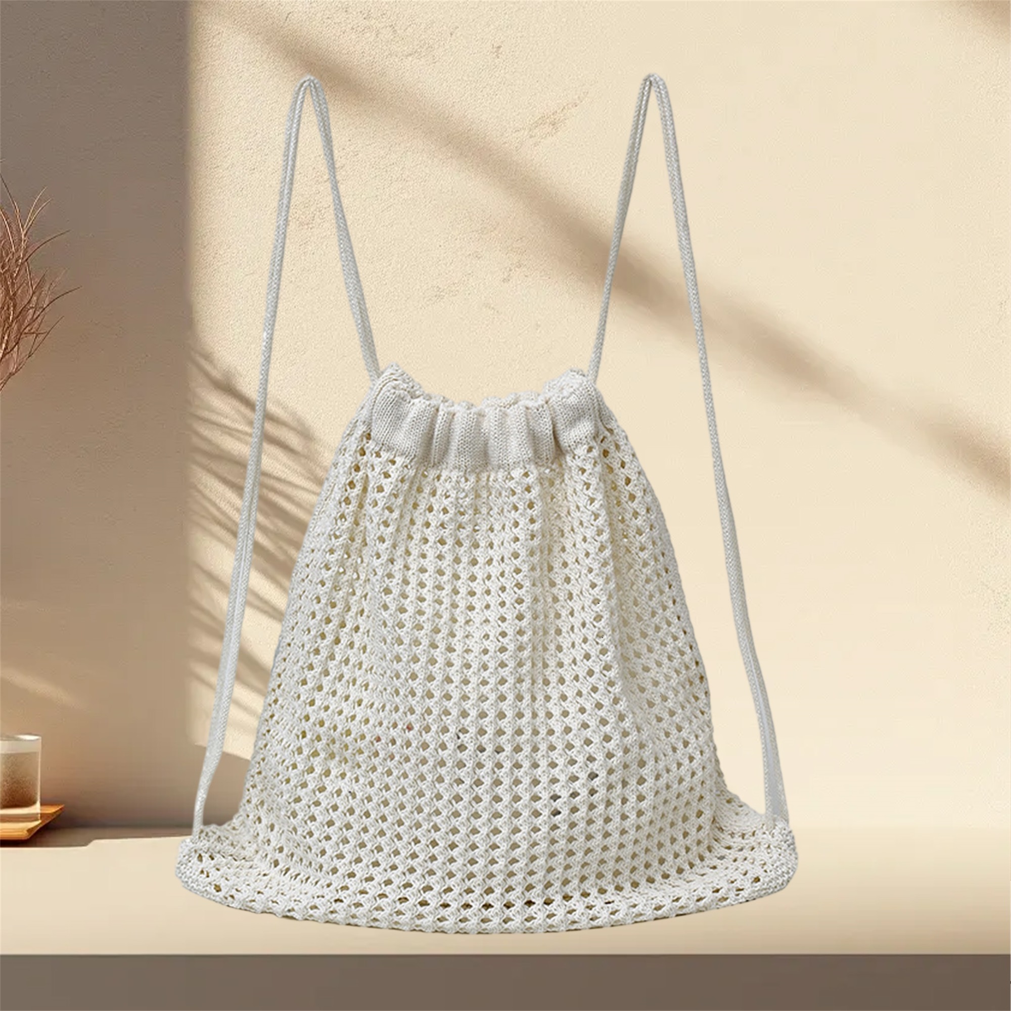 Handmade Crochet Beach Drawstr - Drawstring Gym Bag のレビューと価格
