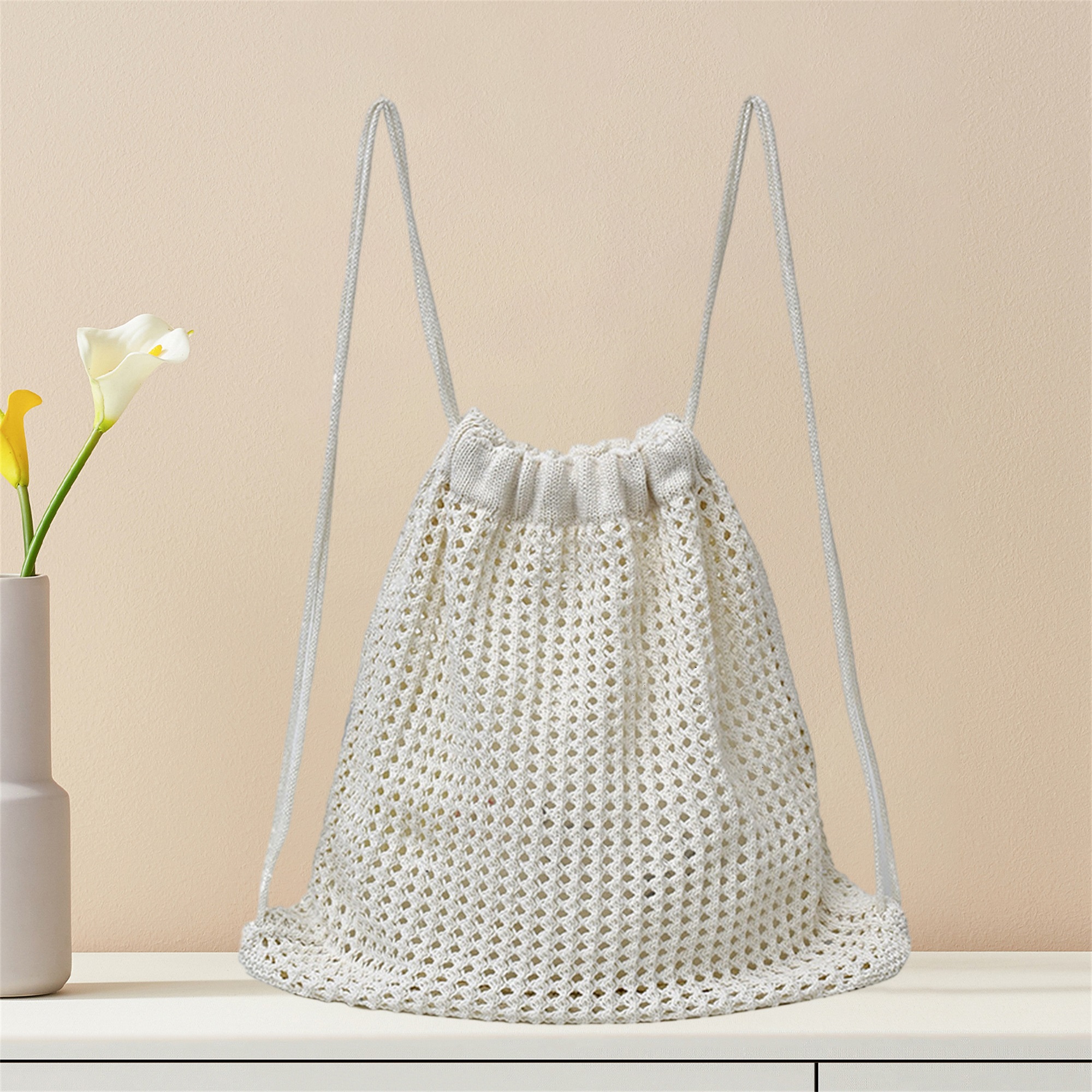 Handmade Crochet Beach Drawstr - Drawstring Gym Bag のレビューと価格