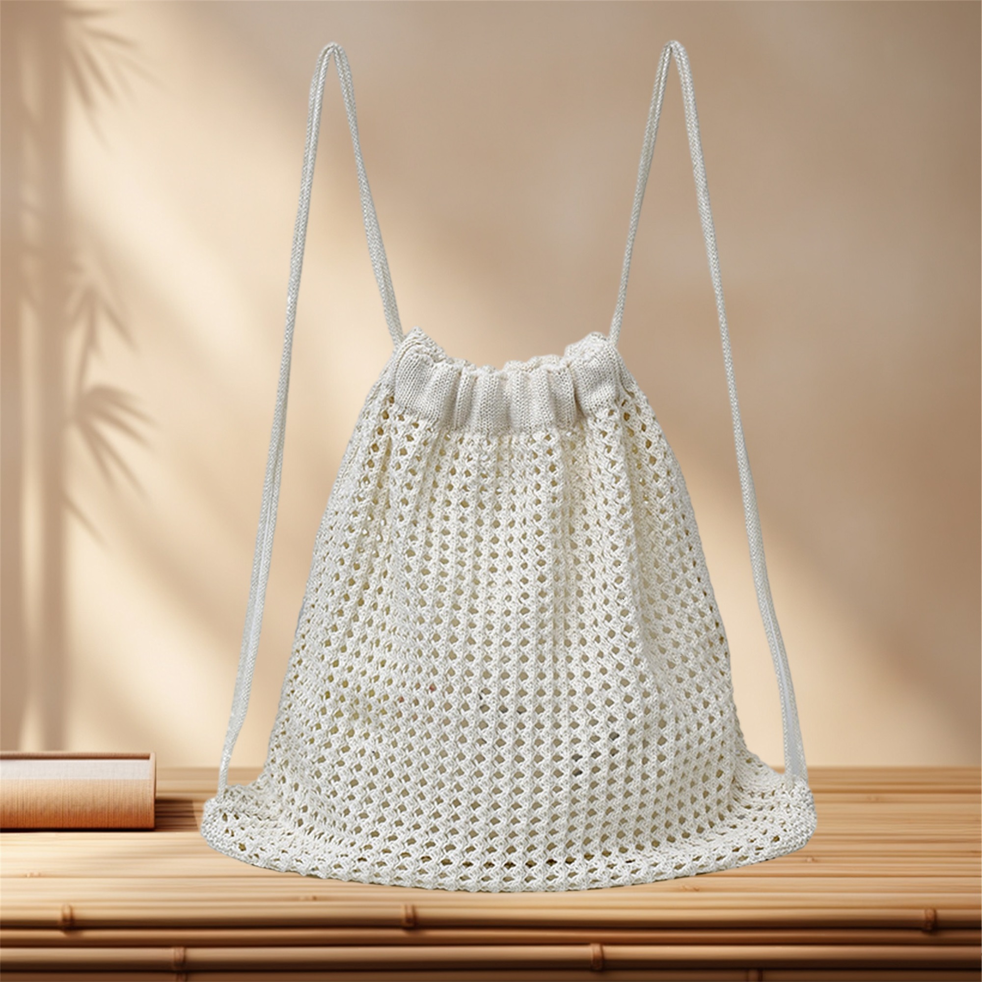 Handmade Crochet Beach Drawstr - Drawstring Gym Bag のレビューと価格