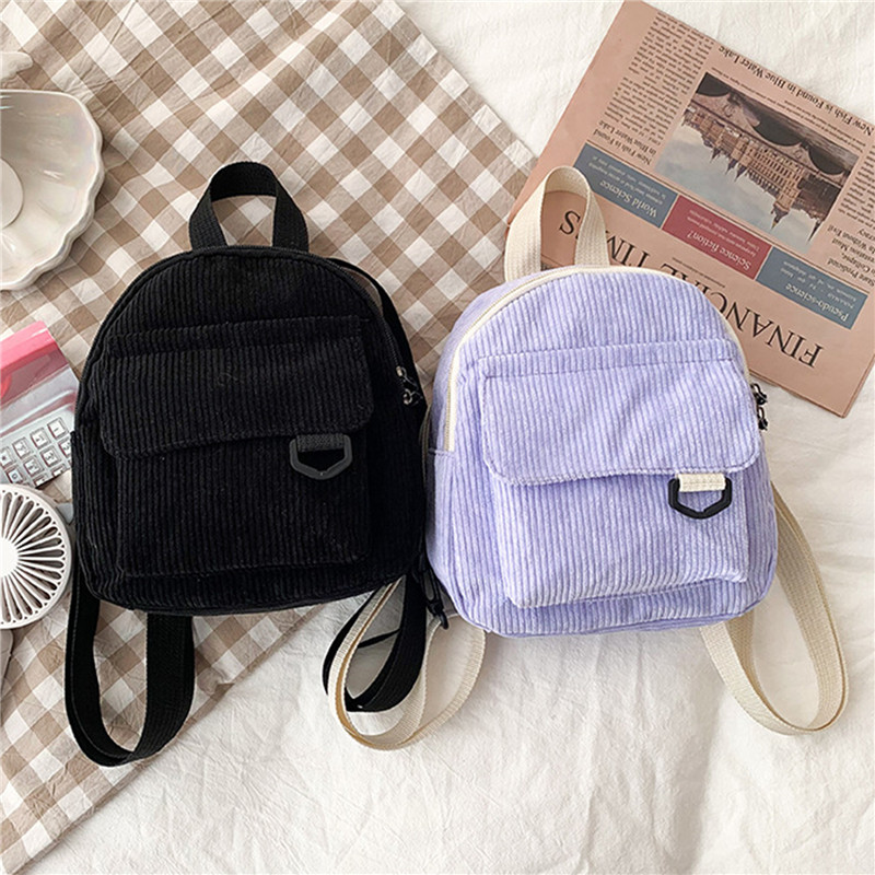 Solid Color Mini Backpack Cord - Fashion Backpack Women のレビューと価格