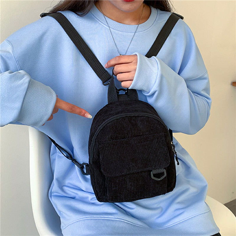 Solid Color Mini Backpack Cord - Fashion Backpack Women のレビューと価格