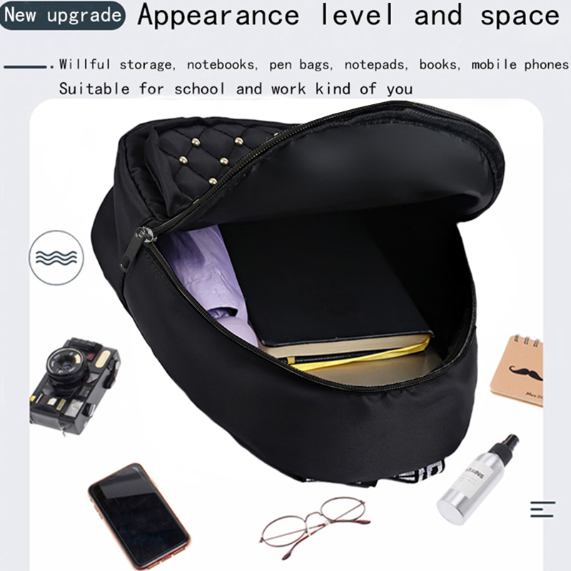 Chic Stylish Studded Backpack  - Canvas Backpack Casual のレビューと価格