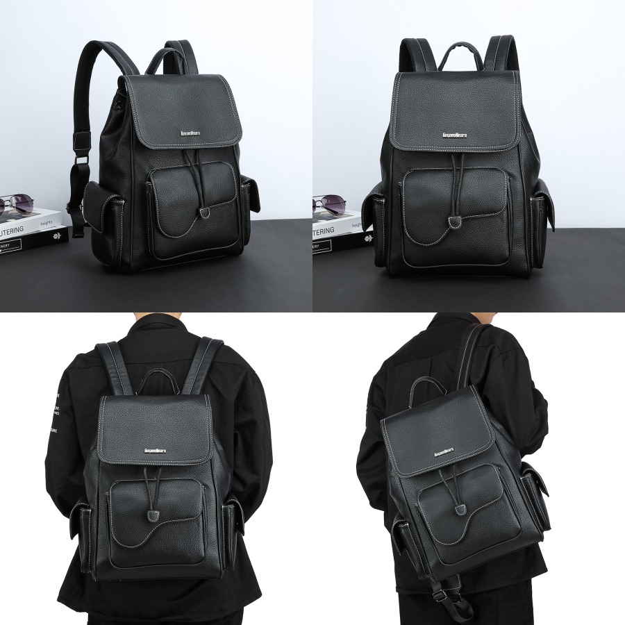 【New Arrival】Women's Black Fau - Leather Backpack Vintage のレビューと価格